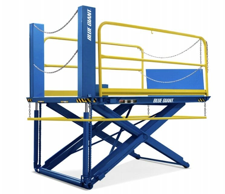 Lo Profile Loading Dock Lift Blue Giant with White background