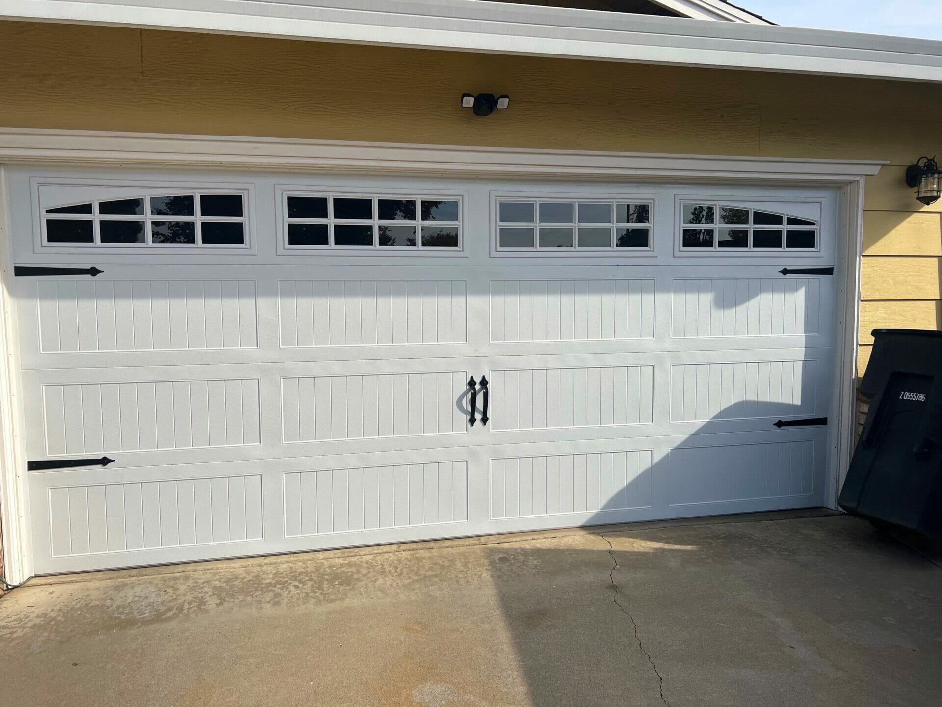 White Carriage House Garage Door Installation in Modesto, CA