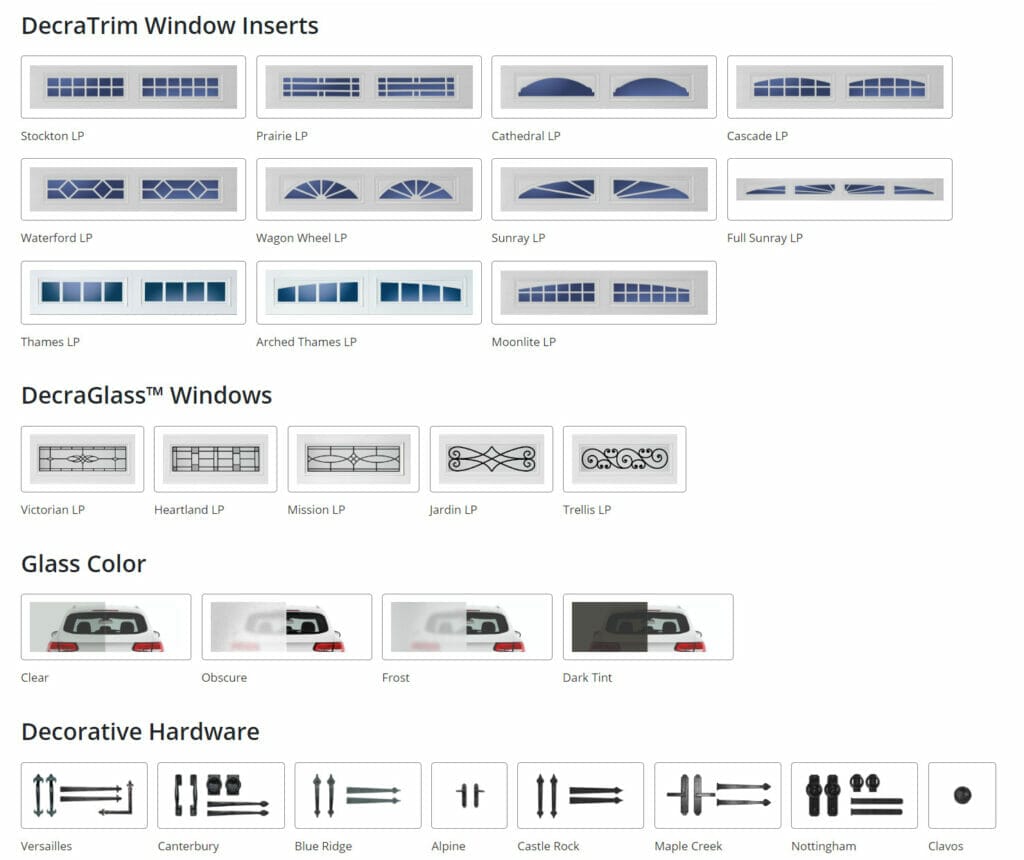 Amarr Heritage garage door Options Page