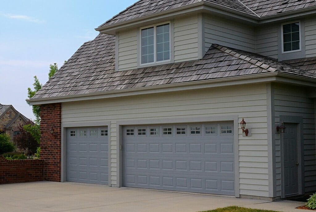 Grey Raised Panel Garage Doors