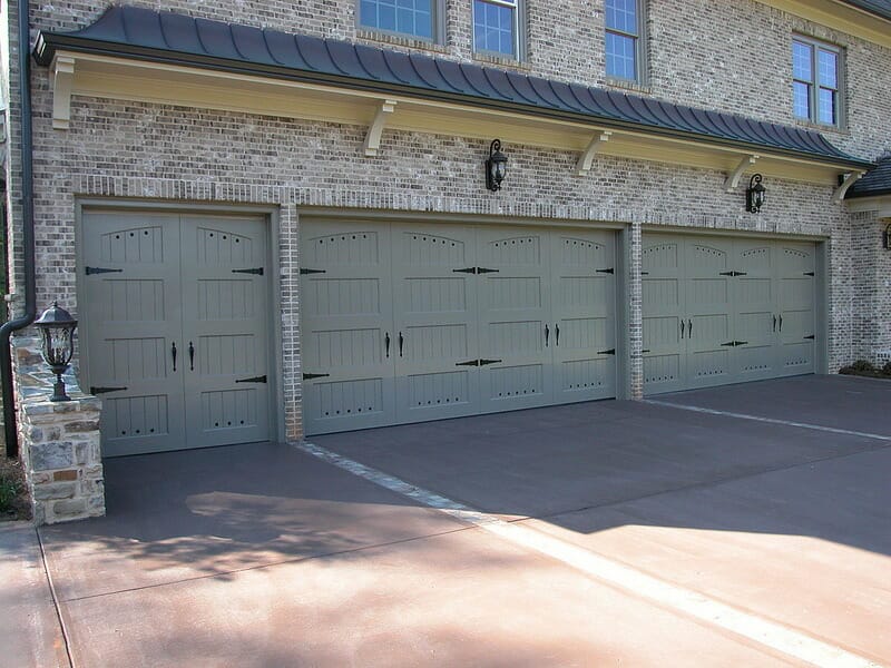 grey custom garage doors wood