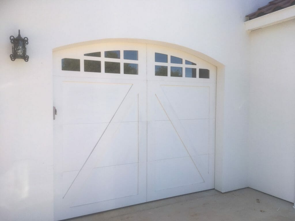 Custom Arch white carriage house door