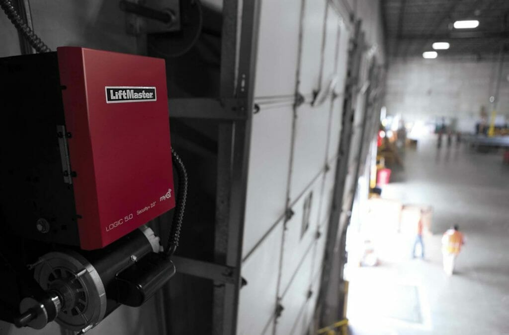 A COmmercial Door Operator Installed in a warehouse door.