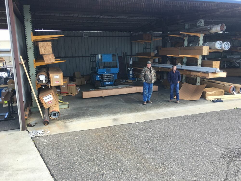 Doors on Racks at Barton Overhead Door Modesto Office.