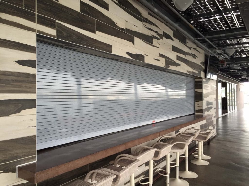 One wide counter shutter installed in school