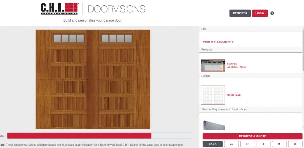 Customizing an odd size garage door in software to visualize on home. 